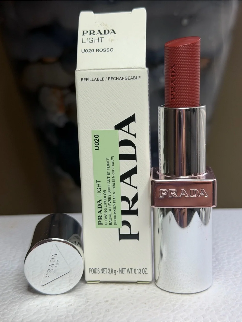Prada Light Refillable Lipstick U020 Rosso - NEW